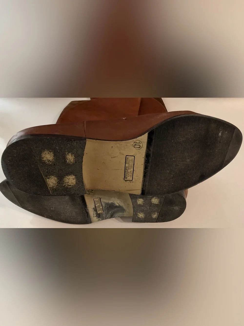 Vintage 80s Jaqueline Ferrar brown camel tone leather and suede boots. 10